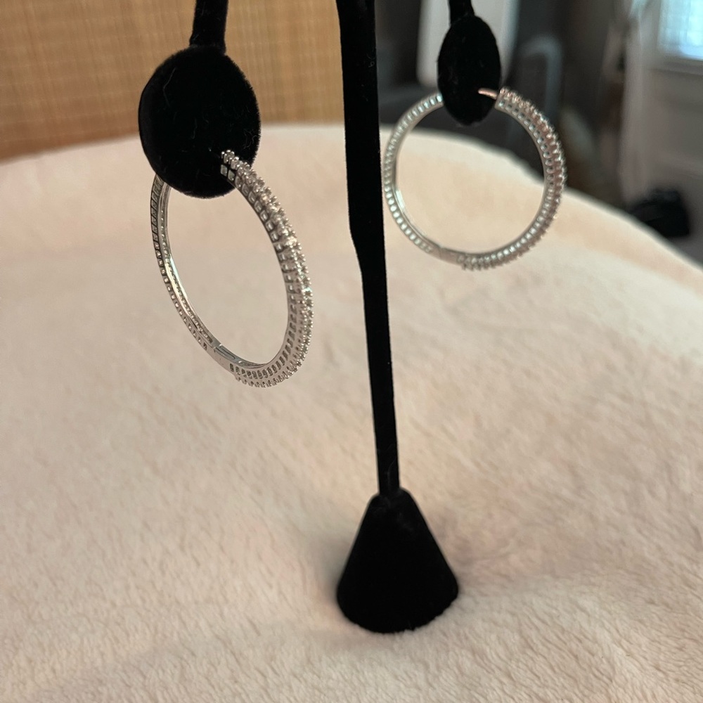 Silpada earrings, 1 & 1-2 in very beautiful,great sparkle, and casual or dressy